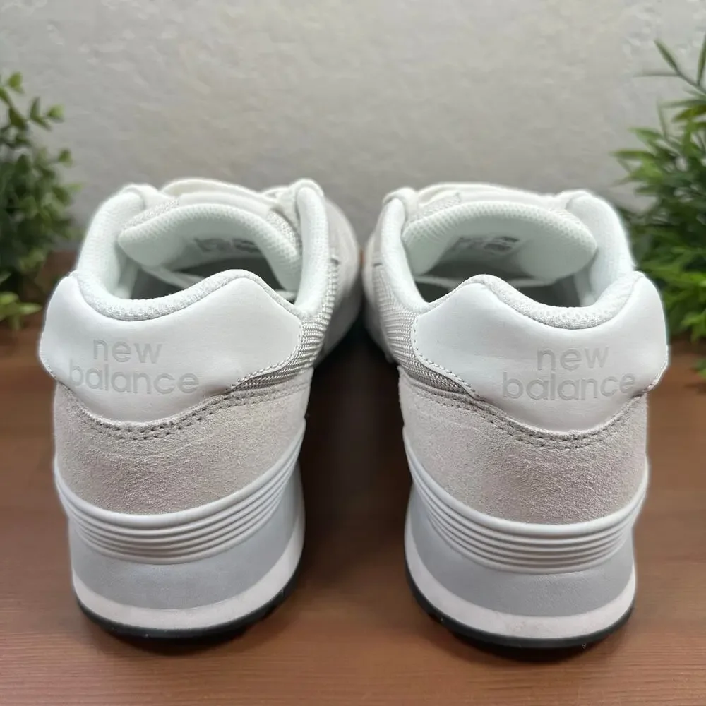 New Balance Women's 515 White Aluminum Grey Suede Sneakers 9